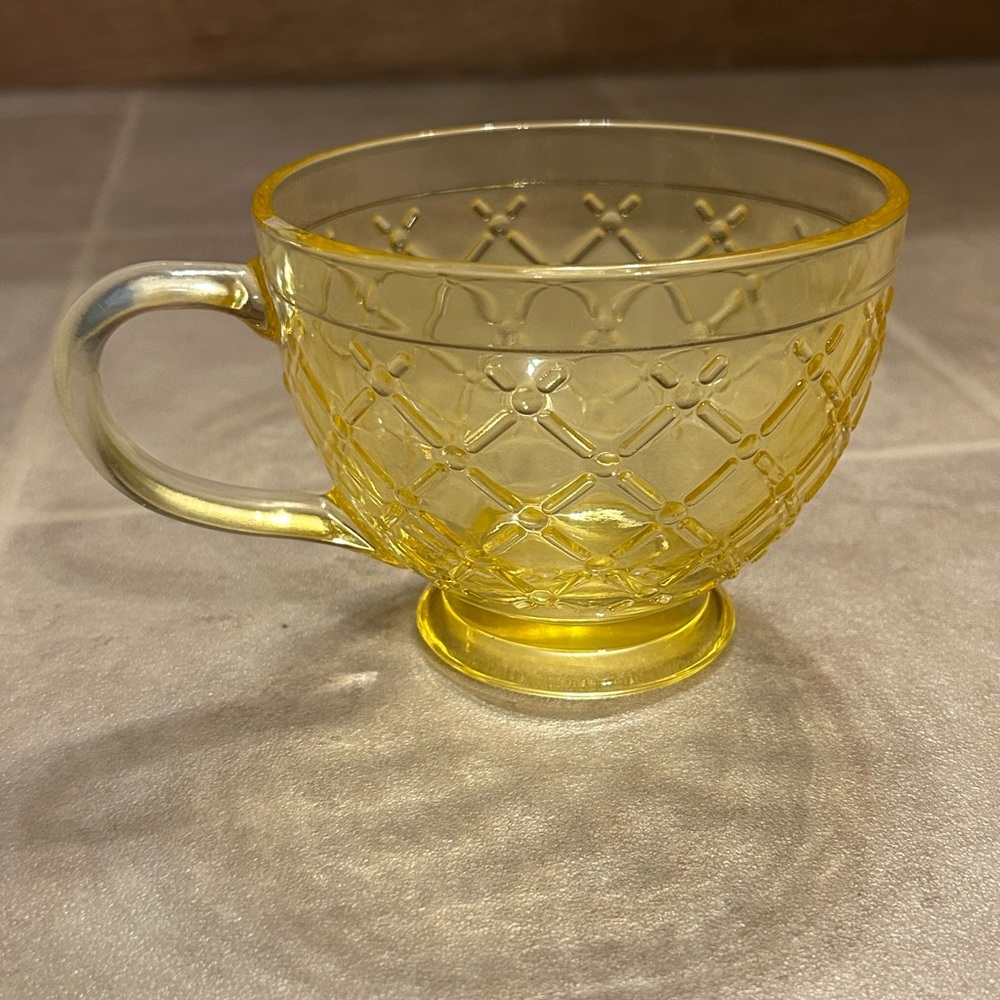 Yellow Glass Teacup